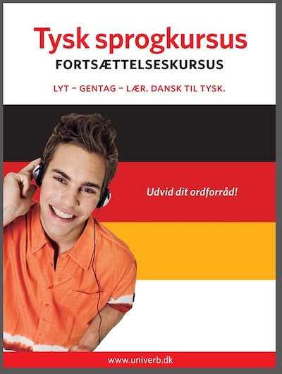 Tysk sprogkursus Fortsættelseskursus – omslag til lydbogen af Univerb