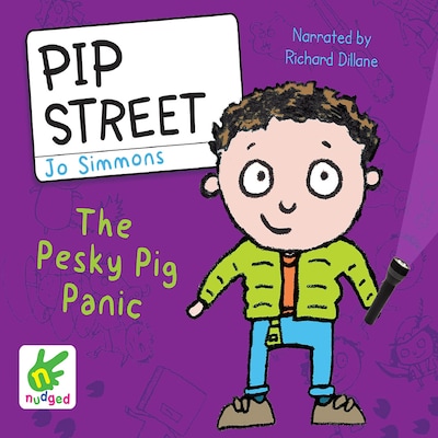 Pip Street: The Pesky Pig Panic – omslag til lydbogen af Jo Simmons