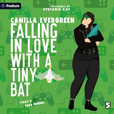 Falling in Love with a Tiny Bat – omslag til lydbogen af Camilla Evergreen