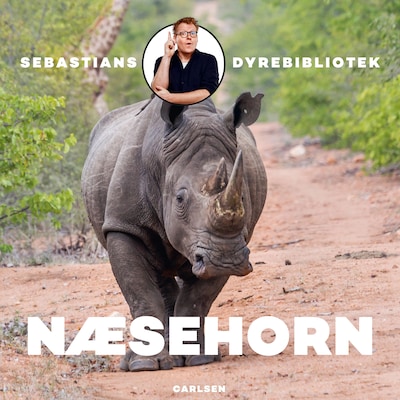Sebastians dyrebibliotek - Næsehorn – omslag til lydbogen af Sebastian Klein