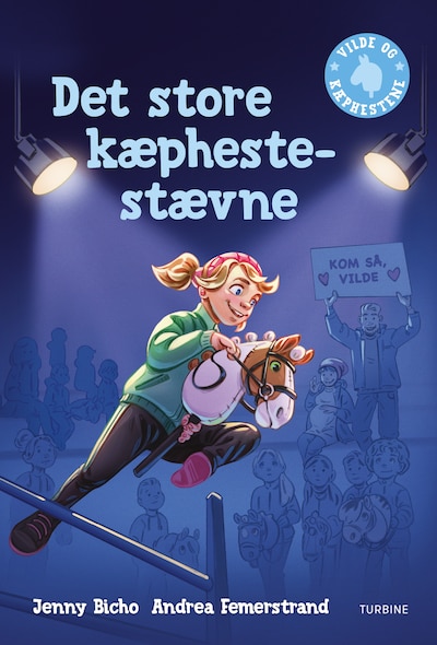 Det store kæphestestævne – omslag til lydbogen af Jenny Bicho