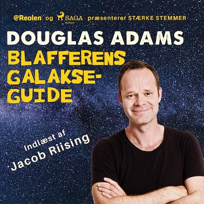Blafferens galakseguide – omslag til lydbogen af Douglas Adams