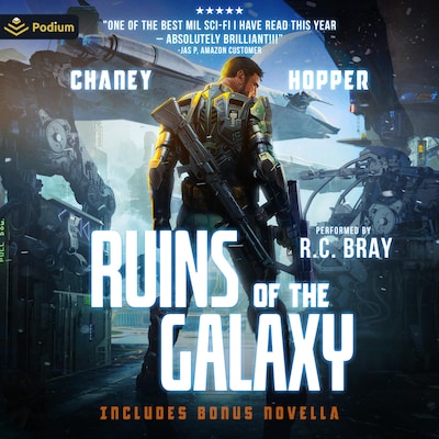 Ruins of the Galaxy – omslag til lydbogen af Christopher Hopper, J.N. Chaney