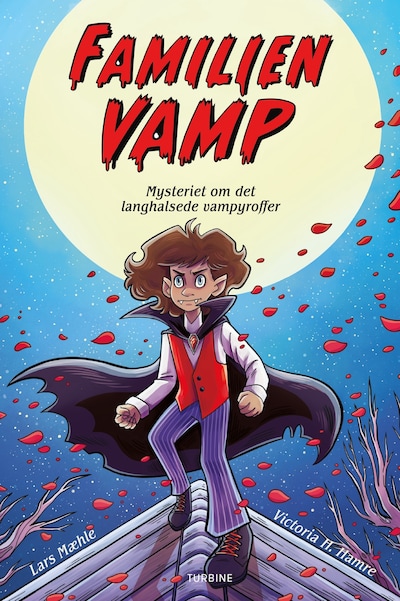 Familien Vamp – mysteriet om det langhalsede vampyroffer – omslag til lydbogen af Lars Mæhle