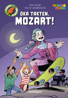 Öka takten, Mozart! – omslag till ljudboken av Sofi Hjort