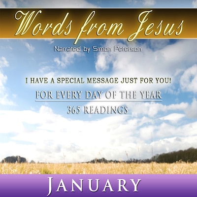 Words from Jesus: January – omslag til lydbogen af Simon Peterson