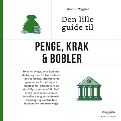 Den lille guide til penge, krak & bobler – omslag til lydbogen af Martin Mygind
