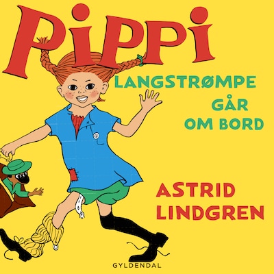 Pippi Langstrømpe går om bord – omslag til lydbogen af Astrid Lindgren