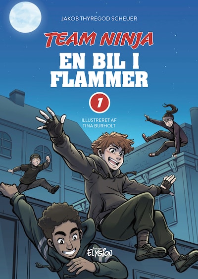 En bil i flammer – omslag til lydbogen af Jakob Thyregod Scheuer