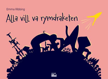 Alla vill va rymdraketen – omslag till ljudboken av Emma Ribbing