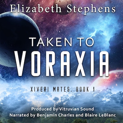 Taken to Voraxia – omslag til lydbogen af Elizabeth Stephens