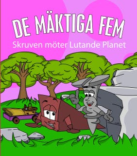 Skruven möter Lutande Planet – omslag till ljudboken av Mattias Blomfeldt,Therese Karlsson