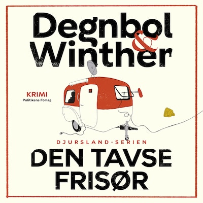 Den tavse frisør – omslag til lydbogen af Degnbol & Winther