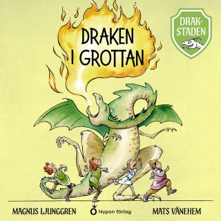 Drakstaden - Draken i grottan – omslag till ljudboken av Magnus Ljunggren