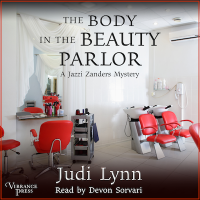 The Body in the Beauty Parlor – omslag til lydbogen af Judi Lynn