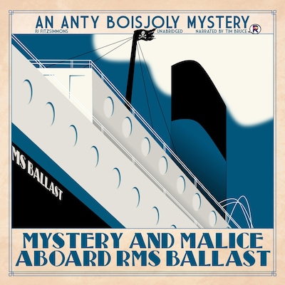 Mystery and Malice Aboard RMS Ballast – omslag til lydbogen af PJ Fitzsimmons