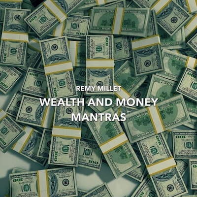 Wealth and Money Mantras – omslag van het luisterboek van Remy Millet