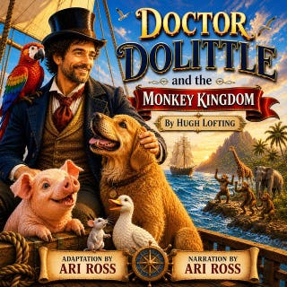 Doctor Dolittle and The Kingdom of Monkeys – omslag till ljudboken av Hugh Lofting, Ari Ross
