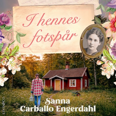 I hennes fotspår – omslag till ljudboken av Sanna Carballo Engerdahl