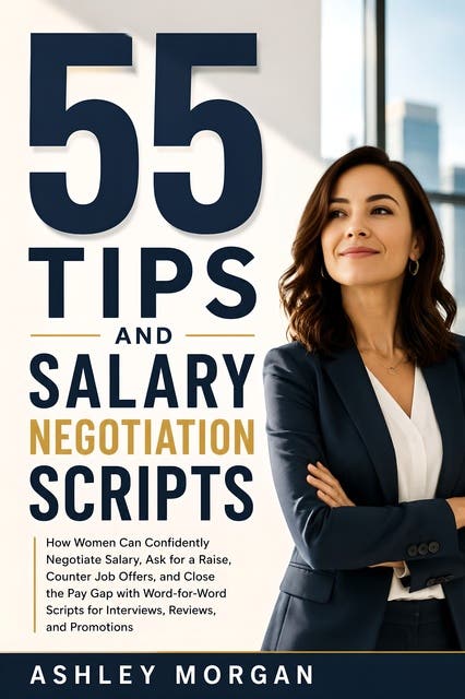 55 Tips and Salary Negotiation Scripts for Women: How Women Can Confidently Negotiate Salary, Ask for a Raise, Counter Job Offers, and Close the Pay Gap with Word-for-Word Scripts for Interviews, Reviews, and Promotions – omslag til lydbogen af Ashley Morgan