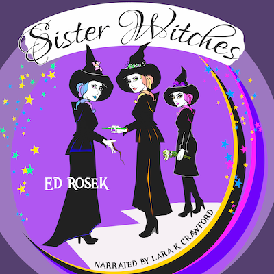 Sister Witches – omslag till ljudboken av Ed Rosek