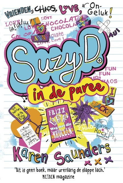 Suzy D. in de puree – omslag van het luisterboek van Karen Saunders