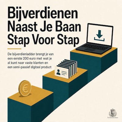 Bijverdienen Naast Je Baan Stap Voor Stap – omslag van het luisterboek van De Ondernemerskamer