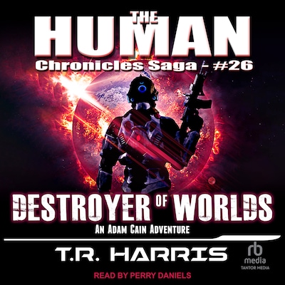 Destroyer of Worlds – omslag til lydbogen af T.R. Harris