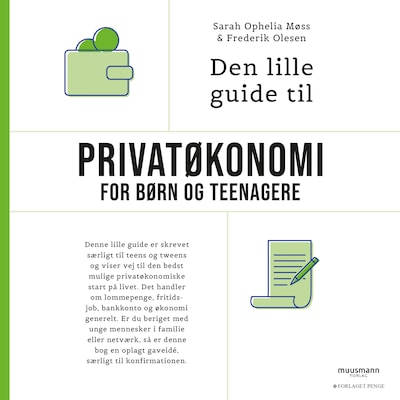 Den lille guide til privatøkonomi for børn og teenagere – omslag til lydbogen af Sarah Ophelia Møss, Frederik Olesen