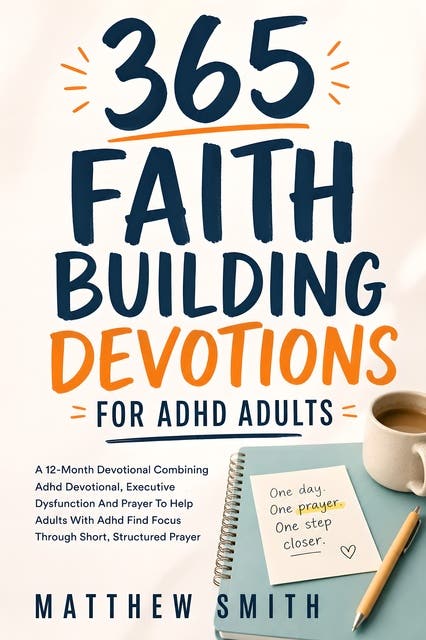365 Faith Building Devotions for ADHD Adults: A 12-Month Devotional Combining ADHD Devotional, Executive Dysfunction and Prayer to Help Adults with ADHD Find Focus Through Short, Structured Prayer – omslag til lydbogen af Matthew Smith