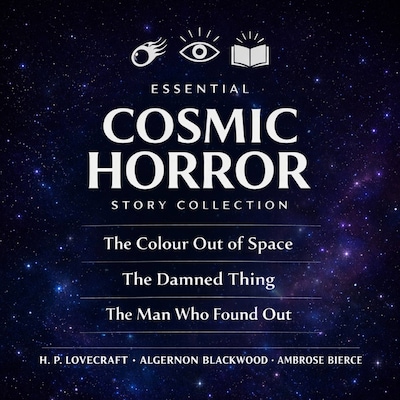 Essential Cosmic Horror Story Collection – omslag til lydbogen af H. P. Lovecraft, Algernon Blackwood, Ambrose Bierce