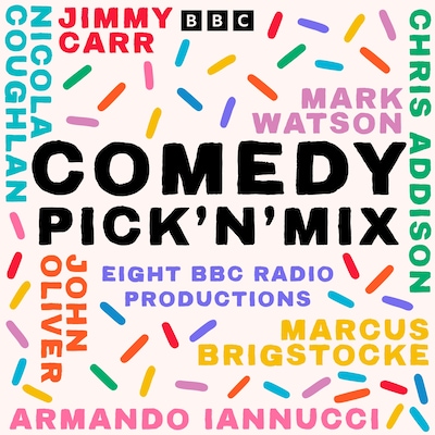 Comedy Pick’n’Mix – omslag til lydbogen af Matt Parker, Adam Goodwin, Dan Clark