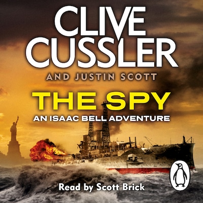 The Spy – omslag til lydbogen af Clive Cussler, Justin Scott