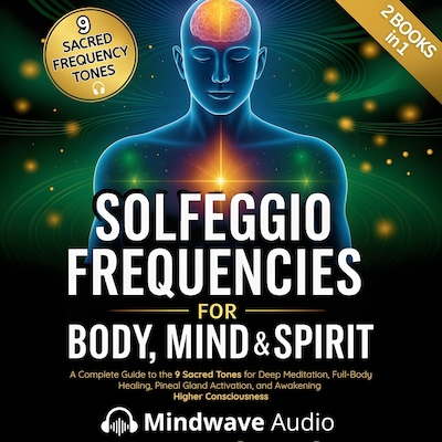 Solfeggio Frequencies for Body, Mind & Spirit – omslag til lydbogen af Mindwave Audio