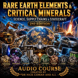 Rare Earth Elements & Critical Minerals 2nd Edition: Science, Supply Chains & Statecraft – omslag till ljudboken av A.I., Dr. Nick Coman