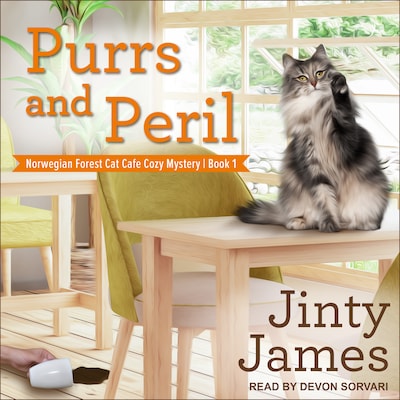 Purrs and Peril – omslag til lydbogen af Jinty James