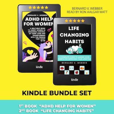 Kindle Bundle Set: ADHD Help For Women & Life Changing Habits – omslag til lydbogen af Bernard V Webber