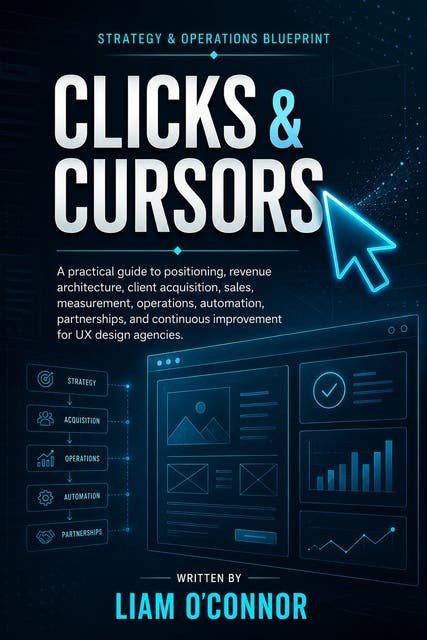 Clicks & Cursors: UX Design Agency Growth – omslag til lydbogen af Liam O Connor