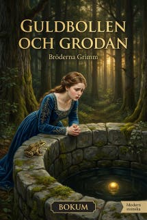 Guldbollen och grodan : Saga – omslag till ljudboken av Brothers Grimm