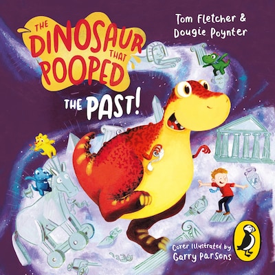 The Dinosaur that Pooped the Past! – omslag til lydbogen af Tom Fletcher, Dougie Poynter