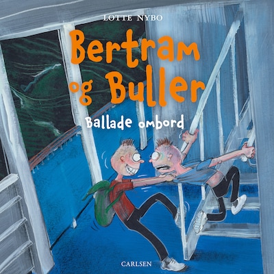 Bertram og Buller - Ballade ombord – omslag til lydbogen af Lotte Nybo