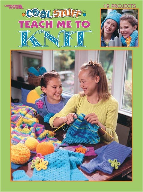 Cool Stuff for Kids Teach Me to Knit: 12 Projects – omslag til lydbogen af Leisure Arts