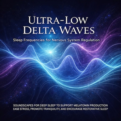 Ultra-Low Delta Waves – Sleep Frequencies for Nervous System Regulation – omslag til lydbogen af Sleep Frequencies Audio Lab