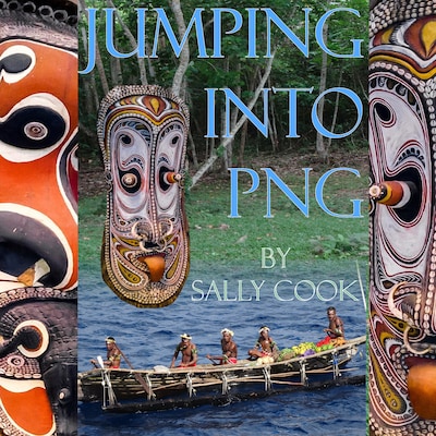 Jumping Into PNG – omslag til lydbogen af Sally Cook
