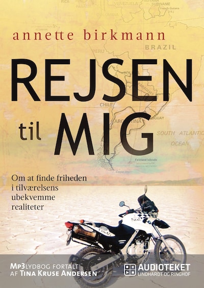 Rejsen til mig - Om at finde friheden i tilværelsens ubekvemme realiteter – omslag til lydbogen af Annette Birkmann