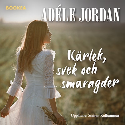 Kärlek, svek och smaragder – omslag till ljudboken av Adéle Jordan
