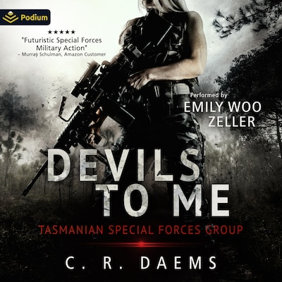 Devils to Me – omslag til lydbogen af C.R. Daems