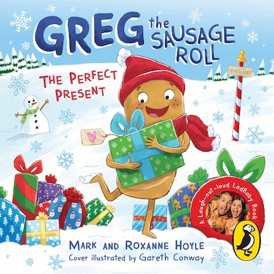 Greg the Sausage Roll: The Perfect Present – omslag til lydbogen af Mark Hoyle, Roxanne Hoyle