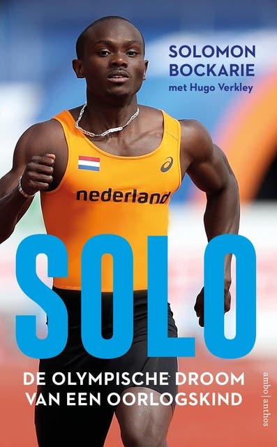 Solo: De Olympische droom van een oorlogskind – omslag van het luisterboek van Hugo Verkley,Solomon Bockarie