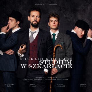 Sherlock Holmes i studium w szkarłacie. – okładka audiobooka, autor Arthur Conan Doyle